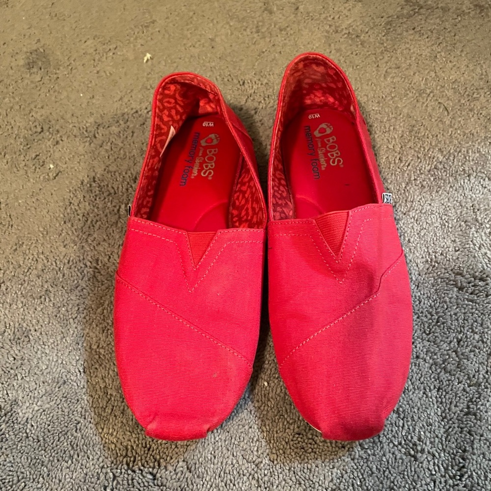 Bobs Mattress Foam Red Slip On Shoes